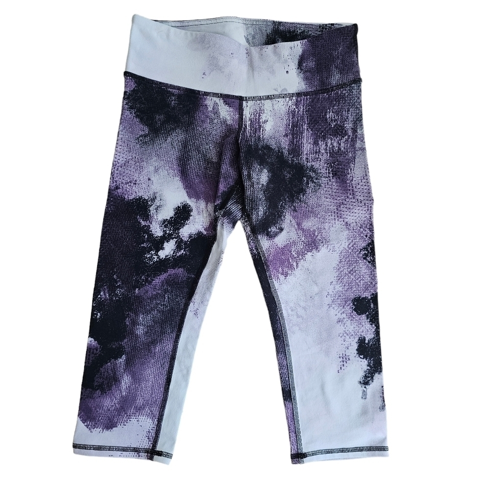 ALO YOGA Tie-Dye Airbrush Capri Purple Leggings- Size Small - Picture 5 of 14